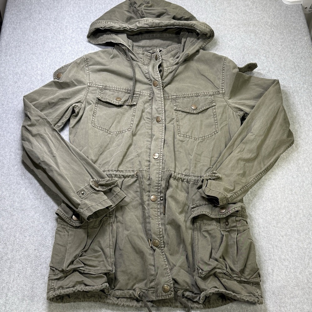 BNCI Blanc Noir Women's Y2K Utility Jacket‎ Hooded Military Anorak Small